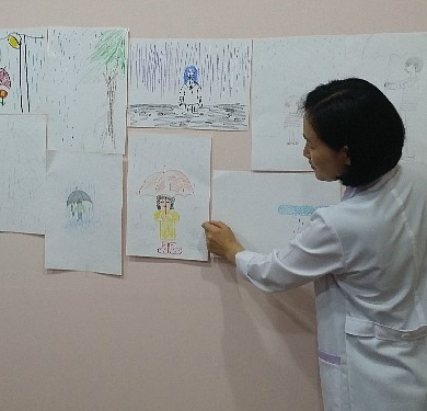 정발고등학교 심리학동아리 학생들, 집단미술치료진행 