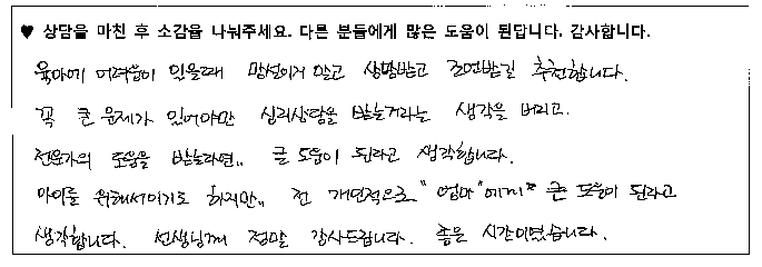 4세아동 상담후기