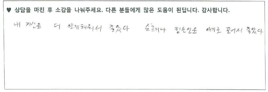 10대 청소년 상담후기